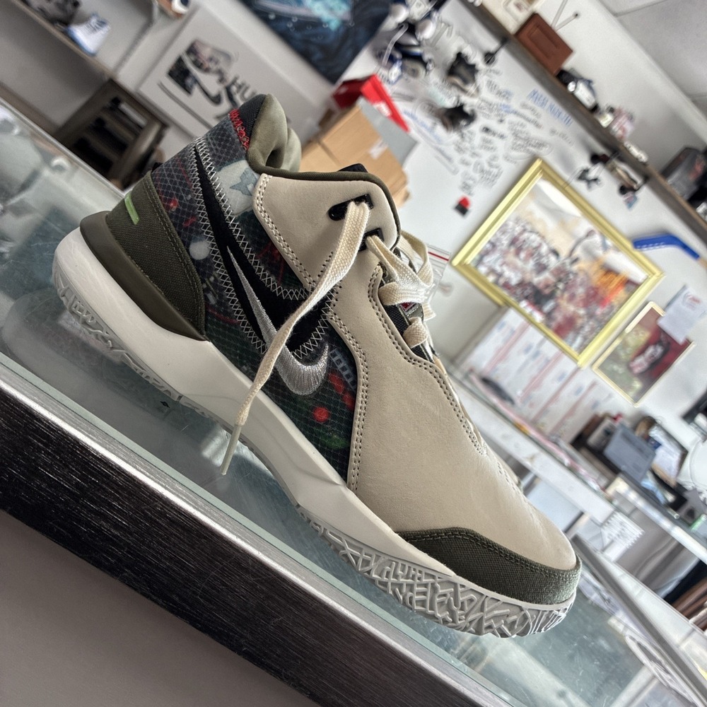 FaZe Clan × Nike LeBron NXXT Gen AMPD Light Cream Olive SZ 8 HF0715-200 No Box